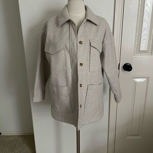 Banana Republic Light Gray Shirt Jacket